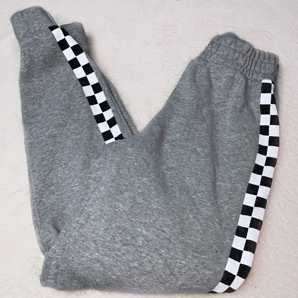 Grey checkered joggers